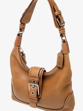 Coach Tan Leather Hobo with Buckle Strap Style 7463